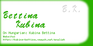 bettina kubina business card
